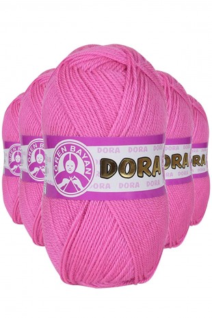 5 Adet Dora El Örgü İpi Yünü 100 gr 042 Pembe