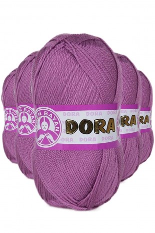 5 Adet Dora El Örgü İpi Yünü 100 gr 050 Eflatun