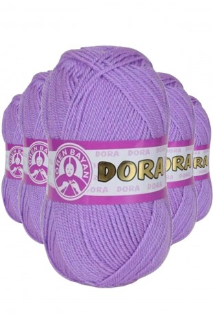 5 Adet Dora El Örgü İpi Yünü 100 gr 056 Lila