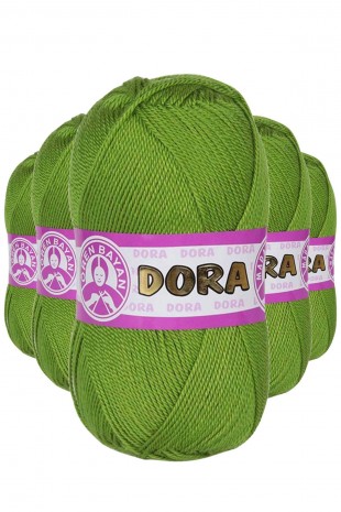 5 Adet Dora El Örgü İpi Yünü 100 gr 066 Çimen Yeşili