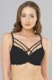 Çapraz İpli Dantelli Silikonlu Dolu Sütyen Siyah