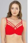 Çapraz İpli Dantelli Silikonlu Dolu Sütyen Kırmızı