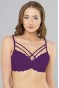Çapraz İpli Dantelli Silikonlu Dolu Sütyen Mürdüm