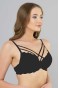 Çapraz İpli Dantelli Silikonlu Boş Sütyen Siyah