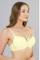 Çapraz İpli Dantelli Silikonlu Boş Sütyen Ekru