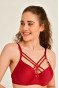 Çapraz İpli Silikonlu Dolu Sütyen Bordo