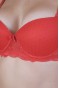 Dolgusuz Silikonlu Tül Dantelli Sütyen Kırmızı