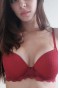 Dolgusuz Silikonlu Tül Dantelli Sütyen Bordo