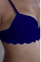 Dolgusuz Silikonlu Tül Dantelli Sütyen Lacivert