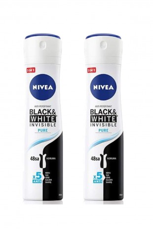 2 Adet Invisible Black & White Pure Kadın Deodorant Sprey 150 ml