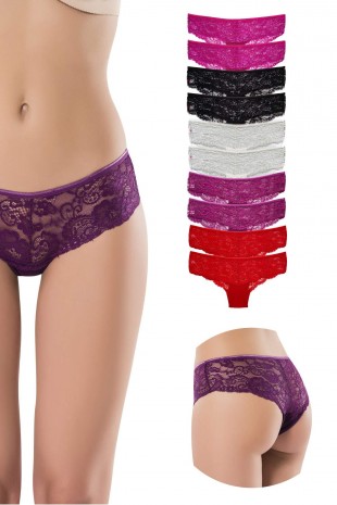 10 Adet Kadın Bel Dantel Tül Bikini Külot