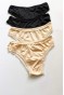 4 Adet Kadın Mikro Bikini Külot İnce Lastik FırFır Kenarlı Yumuşak Doku İç Giyim Siyah Ten