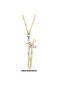 Sarılan Sevgililer Uçlu Çift Renk İnce Zincirli Tasarım Kolye 40 cm