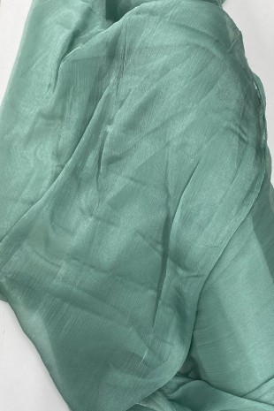 Abiye Elbiselik Işıltılı Tül Cam Organze Kumaş Mint Yeşili
