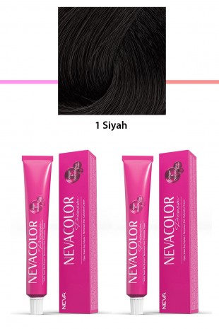2 li Set Premium 1 Siyah - Kalıcı Krem Saç Boyası 2 X 50 g Tüp