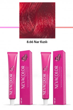 2 li Set Premium 8.66 Nar Kızılı - Kalıcı Krem Saç Boyası 2 X 50 g Tüp