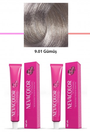 2 li Set Premium 9.01 Gümüş - Kalıcı Krem Saç Boyası 2 X 50 g Tüp
