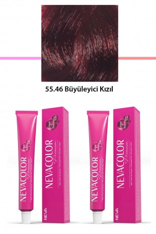 2 li Set Premium 55.46 Büyüleyici Kızıl - Kalıcı Krem Saç Boyası 2 X 50 g Tüp