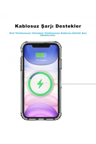 Iphone 11 Kılıf Kamera Lens Korumalı Magsafe Destekli Şeffaf Darbe Emici Sert Kapak