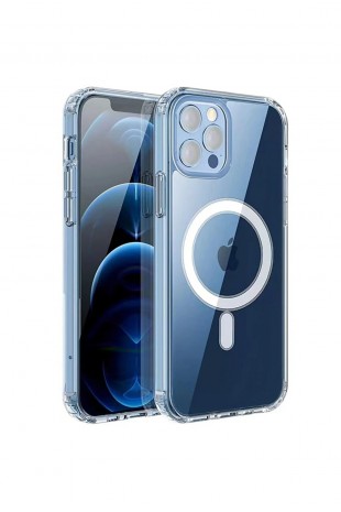 Iphone 11 Pro Max Kılıf Kamera Lens Korumalı Magsafe Destekli Şeffaf Darbe Emici Sert Kapak