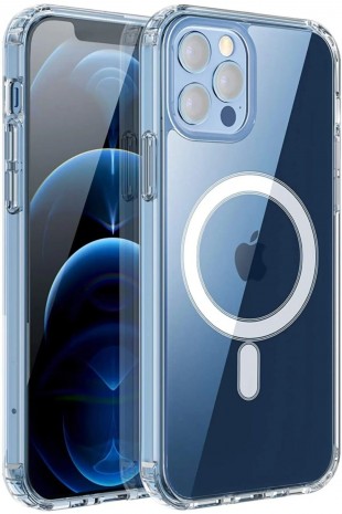 Iphone 12 Pro Max Kılıf Kamera Lens Korumalı Magsafe Destekli Şeffaf Darbe Emici Sert Kapak