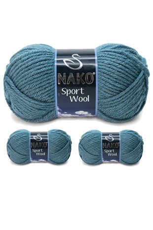 3 Adet Sport Wool Atkı Bere Ceket Yelek Örgü İpi Yünü No: 185 Fırtına