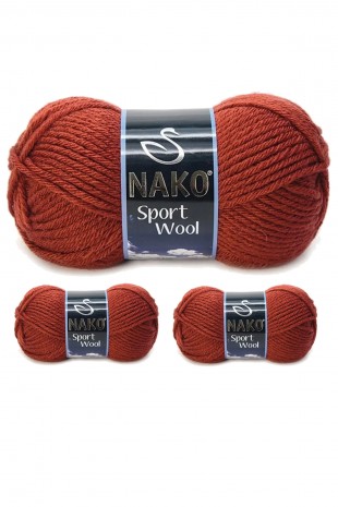 3 Adet Sport Wool Atkı Bere Ceket Yelek Örgü İpi Yünü No: 4409 Kiremit