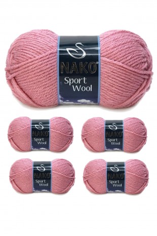 5 Adet Sport Wool Atkı Bere Ceket Yelek Örgü İpi Yünü No: 2276 Gül