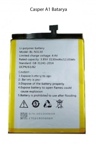 Casper Via A1 Model Telefonla Uyumlu Batarya Pil 3130 Mah