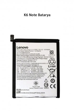 Lenovo K6 Note Batarya Pil 4000 mAh