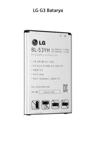 LG G3 Telefonlarla Uyumlu Batarya Pi 3000 mAh