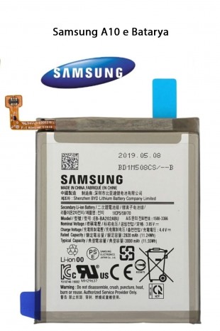 Samsung A10E Telefonlarla Uyumlu Batarya 3000 mAh