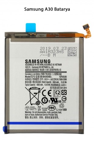Samsung A30 Telefonlarla Uyumlu Batarya 4000 mAh