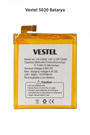 Vestel 5020 Telefonlarla Uyumlu Batarya 3140 mAh