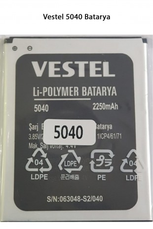 Vestel 5040 Telefonlarla Uyumlu Batarya 2250 mAh