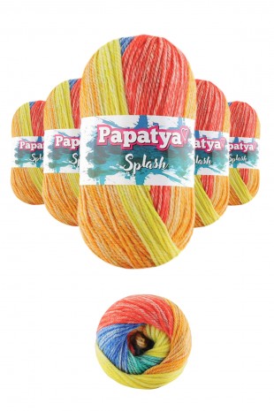 5 Adet Splash Ebruli 100 gr El Örgü İpi Yünü Renk no:04