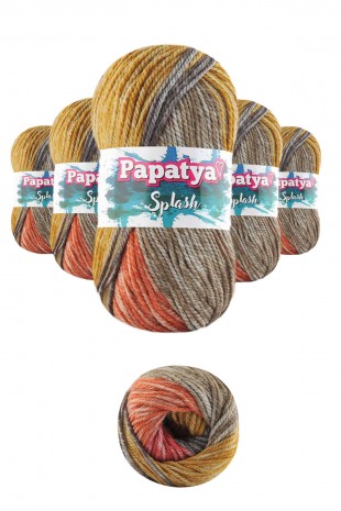 5 Adet Splash Ebruli 100 gr El Örgü İpi Yünü Renk no:06