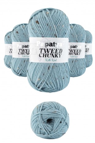 5 Adet Tweed Chunky Kırçıllı Hırka Battaniye Şapka Bere Örgü İpi Yünü - 5840