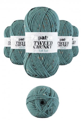 5 Adet Tweed Chunky Kırçıllı Hırka Battaniye Şapka Bere Örgü İpi Yünü - 6630