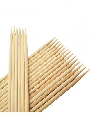 Bambu Kalın Ahşap Çöp Şiş Çubuğu 35 Cm - 40 Adet