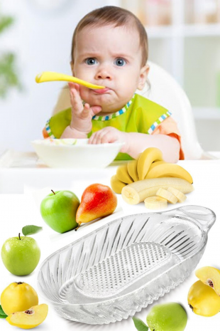 Cam Elma ve Sebze Rendesi Bebekler İçin Yemek Hazırlama