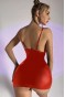 Kadın Fantezi Deri Kostüm Harness Erotik Kıyafet D21047 Kırmızı