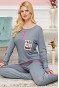 Bayan Uzun Kollu Pijama Takımı Model no 7605