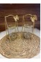 2 Katlı Gold Standlı Lokumluk Çerezlik 1 Adet 20cm