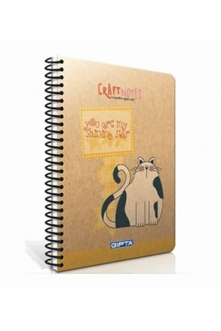 Gıpta Craft Notes A4 100 Yaprak Düz Spiralli Sert Kapaklı Defter