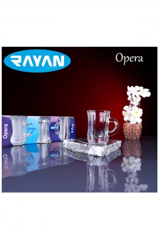 Rayan Opera 6'lı Kulplu Çay Bardağı