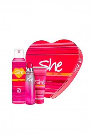 She Is Fun Edt 50 Ml Edt Kadın Parfümü + 150 Ml Deodorant +75 Ml Vücut Losyonu Set