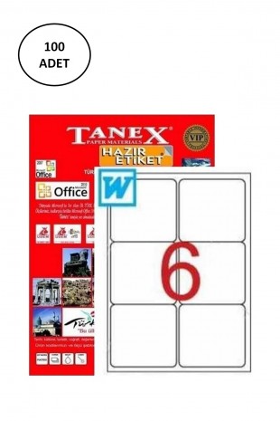 Tanex TW-2006 Laser Etiket 99,1x93,1 mm 100 Adet