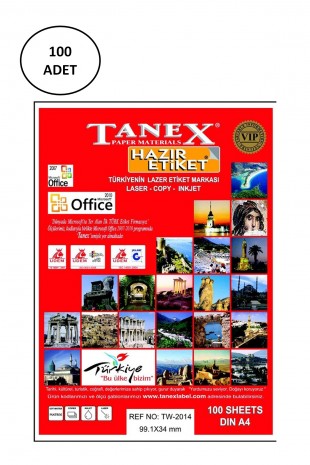 Tanex Tw-2016 99,1x34 Mm Lazer Etiket 100 Adet
