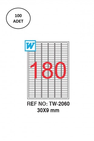 Tanex Tw-2060 Lazer Etiket 30X09 Mm 100 Lü